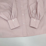 UNITED ARROWS ギャザーボリュームシャツカラーブラウス 定価19800円 コットン 日本製 ブラウス シャツ ピンク レディース ユナイテッドアローズ【中古】6-0823M∞