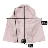 UNITED ARROWS ギャザーボリュームシャツカラーブラウス 定価19800円 コットン 日本製 ブラウス シャツ ピンク レディース ユナイテッドアローズ【中古】6-0823M∞