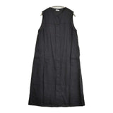 fog linen work リトアニアリネン ロングジレ ジレワンピース ノースリーブ ワンピース ブラック レディース フォグリネンワーク【中古】6-0822M∞