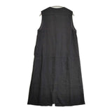fog linen work リトアニアリネン ロングジレ ジレワンピース ノースリーブ ワンピース ブラック レディース フォグリネンワーク【中古】6-0822M∞