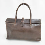 HENRY CUIR レザー トートバッグ ダークブラウン レディース アンリークイール【中古】6-1001G∞