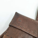 HENRY CUIR 犬 CANE刺繍 レザー トートバッグ ブラウン レディース アンリークイール【中古】6-1001G∞