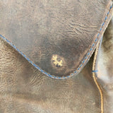 HENRY CUIR 犬 CANE刺繍 レザー ショルダーバッグ ブラウン レディース アンリークイール【中古】6-1001G∞