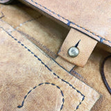 HENRY CUIR 刺繍 レザー トートバッグ キャメル レディース アンリークイール【中古】6-1001G∞