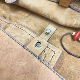 HENRY CUIR 刺繍 レザー トートバッグ キャメル レディース アンリークイール【中古】6-1001G∞