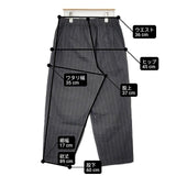 Plantation ツイルストライプパンツ PL93FF234 製品染め サイズM パンツ チャコールグレー ブルー レディース プランテーション【中古】6-0917G∞