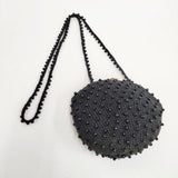 Sybilla ビーズ がま口 ショルダーバッグ ブラック レディース シビラ【中古】6-1010G∞