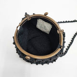 Sybilla ビーズ がま口 ショルダーバッグ ブラック レディース シビラ【中古】6-1010G∞