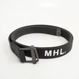 MHL. NARROW MILITARY BELT ベルト クロ レディース エムエイチエル【中古】6-0624G◎