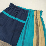 tamaki niime powan skirt SHORT ポワンスカート タック ロングスカート ブルー マルチカラー レディース 玉木新雌/タマキニイメ【中古】6-0822M∞