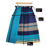 tamaki niime powan skirt SHORT ポワンスカート タック ロングスカート ブルー マルチカラー レディース 玉木新雌/タマキニイメ【中古】6-0822M∞