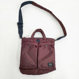 PORTER EXCHANGE PX TANKER 2WAY HELMET BAG ヘルメットバッグ 定価44000円 ショルダーバッグ MAROON マルーン メンズ ポーター【中古】6-0710G♪