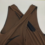 JURGEN LEHL J0183UA042 ノースリーブワンピース フラワー 花 ストレッチ 朝顔 ワンピース ブラウン ブラック レディース ヨーガンレール【中古】6-0711S△