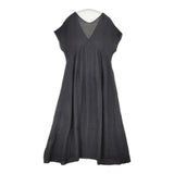 babaghuri J0532FA821 インド製 麻100％ リネン製品染薄手ワンピース 定価30450円 ワンピース ブラック レディース ババグーリ【中古】6-0711S△