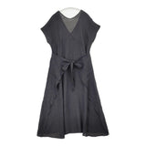 babaghuri J0532FA821 インド製 麻100％ リネン製品染薄手ワンピース 定価30450円 ワンピース ブラック レディース ババグーリ【中古】6-0711S△