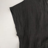 babaghuri J0532FA821 インド製 麻100％ リネン製品染薄手ワンピース 定価30450円 ワンピース ブラック レディース ババグーリ【中古】6-0711S△