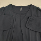 NATURAL BEAUTY BASIC 017-6214901 シフォン カシュクール風 ブラウス シャツ ネイビー レディース ナチュラルビューティーベーシック【中古】6-0917M∞