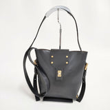 ALLSAINTS MILOターンロックレザークロスボディバッグ 定価47300円 ショルダーバッグ ブラック レディース オールセインツ【中古】6-1010G∞
