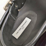 UNITED ARROWS ビッグチェーン バックストラップ サンダル 8479 サイズ37 サンダル クロ ゴールド レディース ユナイテッドアローズ【中古】6-0713S◎