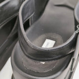 UNITED ARROWS ビッグチェーン バックストラップ サンダル 8479 サイズ37 サンダル クロ ゴールド レディース ユナイテッドアローズ【中古】6-0713S◎