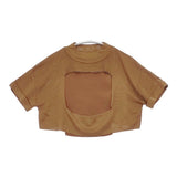 TAN クロップド丈Tシャツ CLING FILM CROPPED TEE 定価29700円 セーター ニット ブラウン レディース タン【中古】6-0711S△