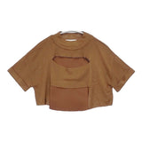 TAN クロップド丈Tシャツ CLING FILM CROPPED TEE 定価29700円 セーター ニット ブラウン レディース タン【中古】6-0711S△