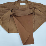 TAN クロップド丈Tシャツ CLING FILM CROPPED TEE 定価29700円 セーター ニット ブラウン レディース タン【中古】6-0711S△