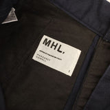 MHL. 595-7142503 RAISED COTTON DRILL TROUSERS ノンタック パンツ ネイビー レディース エムエイチエル【中古】6-0822G∞