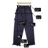 MHL. 595-7142503 RAISED COTTON DRILL TROUSERS ノンタック パンツ ネイビー レディース エムエイチエル【中古】6-0822G∞