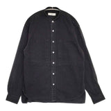 unfil 7.5oz organic cotton-denim band collar shirt 定価24200円 WZFL-UM204 デニム 長袖シャツ ブラック メンズ アンフィル【中古】6-0924M∞