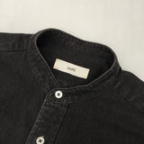 unfil 7.5oz organic cotton-denim band collar shirt 定価24200円 WZFL-UM204 デニム 長袖シャツ ブラック メンズ アンフィル【中古】6-0924M∞