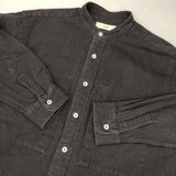 unfil 7.5oz organic cotton-denim band collar shirt 定価24200円 WZFL-UM204 デニム 長袖シャツ ブラック メンズ アンフィル【中古】6-0924M∞