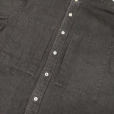 unfil 7.5oz organic cotton-denim band collar shirt 定価24200円 WZFL-UM204 デニム 長袖シャツ ブラック メンズ アンフィル【中古】6-0924M∞