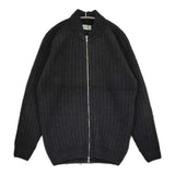 JOHN SMEDLEY POWER RIBBED FULL ZIP JACKET サイズL イギリス製 レーヨンアルパカウール リブニット ジャケット ブラック メンズ ジョンスメドレー【中古】6-0925T♪