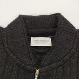 JOHN SMEDLEY POWER RIBBED FULL ZIP JACKET サイズL イギリス製 レーヨンアルパカウール リブニット ジャケット ブラック メンズ ジョンスメドレー【中古】6-0925T♪