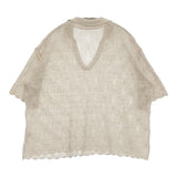 PRISTINE コットンリネンレーシープルオーバー 定価27500円 レース 半袖 セーター ニット 26SS ベージュ レディース プリスティン【中古】6-0710S♪