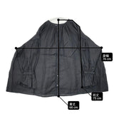 nest Robe ラミー付け襟ブラウス フリル ギャザー 定価30800円 01222-1202 ブラウス シャツ ブラック レディース ネストローブ【中古】6-0912M∞