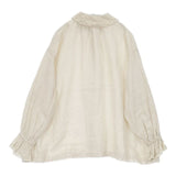 nest Robe リネンレース襟ギャザーブラウス 定価23100円 01223-1233 ブラウス シャツ ベージュ レディース ネストローブ【中古】6-0912M∞