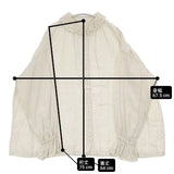 nest Robe リネンレース襟ギャザーブラウス 定価23100円 01223-1233 ブラウス シャツ ベージュ レディース ネストローブ【中古】6-0912M∞