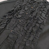 fofofofa RIFFLE BLOUSE VEST フリルブラウスベスト fo-4 定価40700円 コットン ノースリーブ ブラウス シャツ ブラック レディース【中古】6-0710S♪