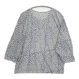 babaghuri バスマティ コットンリネン インド製 J0553UB302 ドルマン 長袖Ｔシャツ カットソー ロンＴ ホワイト ネイビー レディース ババグーリ【中古】6-0905M∞