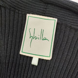 Sybilla リブニット ボレロ GBFEV-60190 Mサイズ 七分袖 カーディガン ブラック レディース シビラ【中古】6-0805G◎