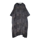 tumugu リネンドットプリント ワイド 日本製 サイズF ワンピース ブラック グレー レディース ツムグ【中古】6-0711M△