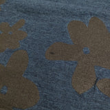 45R/45rpm コットン インディゴお花プリント サイズ3 日本製 五分袖 Ｔシャツ カットソー ネイビー レディース フォーティーファイブアールピーエム【中古】6-0712S♪