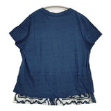 45R/45rpm インディゴ布帛×天竺BLOUSE 定価28600円 半袖Ｔシャツ カットソー ネイビー レディース フォーティーファイブアールピーエム【中古】6-0712S♪