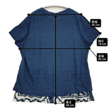 45R/45rpm インディゴ布帛×天竺BLOUSE 定価28600円 半袖Ｔシャツ カットソー ネイビー レディース フォーティーファイブアールピーエム【中古】6-0712S♪