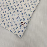 45R/45rpm 小花柄 七分袖 サイズ2 コットン Ｔシャツ カットソー ホワイト ブルー レディース フォーティーファイブアールピーエム【中古】6-0919M∞