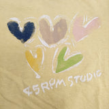 45R/45rpm ハートプリント サイズ1 コットン 日本製 半袖Ｔシャツ カットソー イエロー レディース フォーティーファイブアールピーエム【中古】6-0712S♪