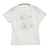 45R/45rpm お花刺繍 サイズ2 コットン 日本製 半袖Ｔシャツ カットソー ホワイト レディース フォーティーファイブアールピーエム【中古】6-0712S♪