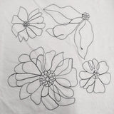 45R/45rpm お花刺繍 サイズ2 コットン 日本製 半袖Ｔシャツ カットソー ホワイト レディース フォーティーファイブアールピーエム【中古】6-0712S♪